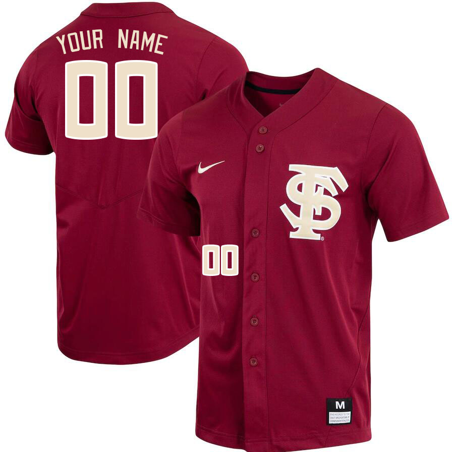 Custom Florida State Seminoles Name And Number College Baseball Jerseys Stitched-Garnet - Click Image to Close